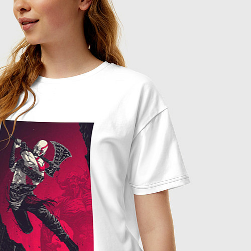 Женская футболка оверсайз Игра god of war / Белый – фото 3