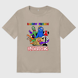 Женская футболка оверсайз Радужные друзья - монстры Роблокс