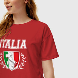 Футболка оверсайз женская Italy map, цвет: красный — фото 2