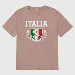 Футболка оверсайз женская Italy map, цвет: пыльно-розовый