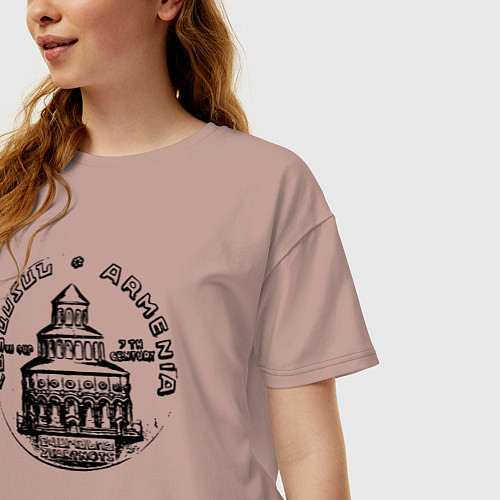 Женская футболка оверсайз Armenia mood / Пыльно-розовый – фото 3