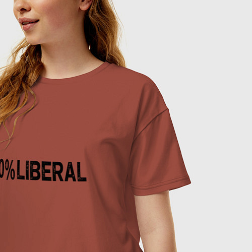 Женская футболка оверсайз Либерал / Кирпичный – фото 3