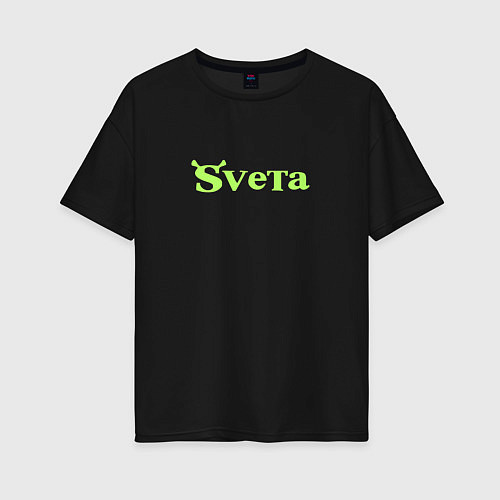 Женская футболка оверсайз Света в стиле Шрека / Черный – фото 1