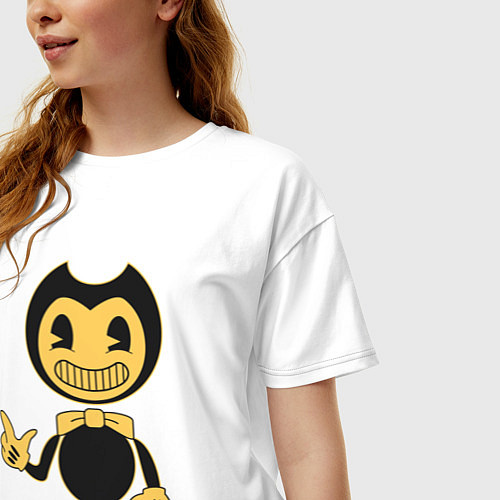 Женская футболка оверсайз Бенди щёлкает пальцами / Белый – фото 3