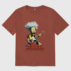 Женская футболка оверсайз Rock Simpsons style