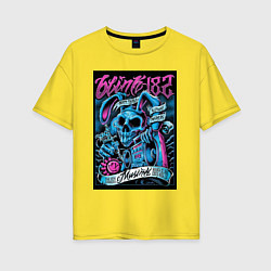 Футболка оверсайз женская Blink 182 рок группа, цвет: желтый