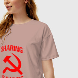 Футболка оверсайз женская Sharing is caring, цвет: пыльно-розовый — фото 2