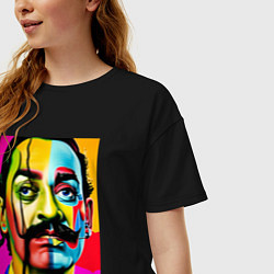 Футболка оверсайз женская Salvador Dali, цвет: черный — фото 2