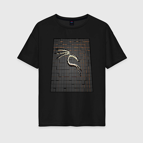Женская футболка оверсайз Kali Linux cubed / Черный – фото 1
