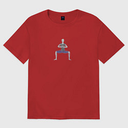 Футболка оверсайз женская Легкая рудрасана, цвет: красный