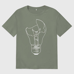Футболка оверсайз женская Разбитая лампочка, цвет: авокадо