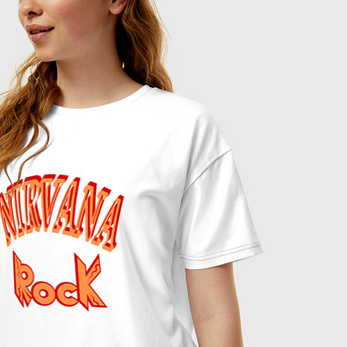 Женская футболка оверсайз Нирвана музыка рок / Белый – фото 3