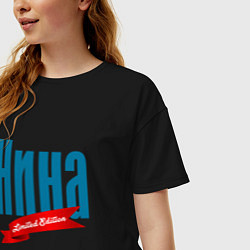 Футболка оверсайз женская Нина - ограниченный выпуск, цвет: черный — фото 2