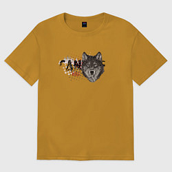 Футболка оверсайз женская Canada wolf, цвет: горчичный