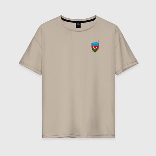 Женская футболка оверсайз Azerbaijan / Миндальный – фото 1