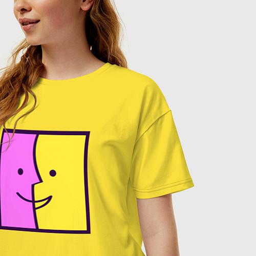 Женская футболка оверсайз Позитивный квадрат / Желтый – фото 3