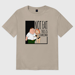 Футболка оверсайз женская Не толстый, а харизматичный Питер Гриффин, цвет: миндальный