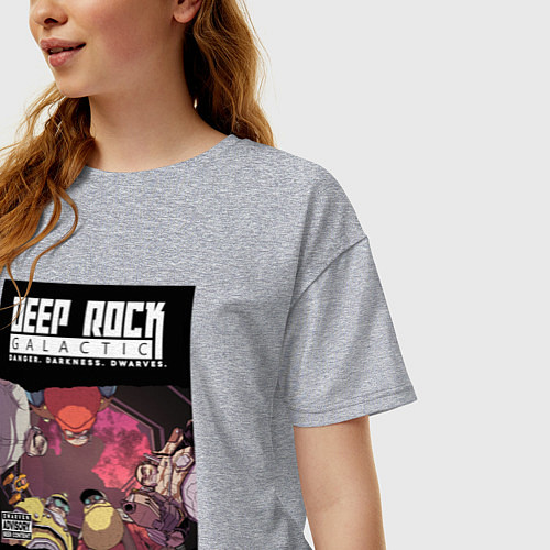 Женская футболка оверсайз Deep Rock Galactic team / Меланж – фото 3