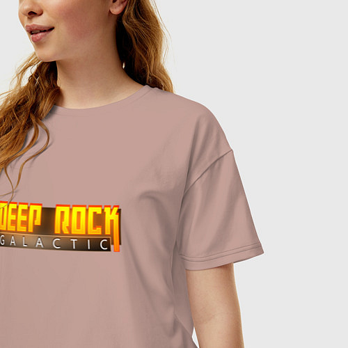 Женская футболка оверсайз Deep Rock Galactic logo / Пыльно-розовый – фото 3