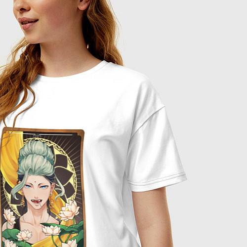 Женская футболка оверсайз The Buddha Tarot Card / Белый – фото 3