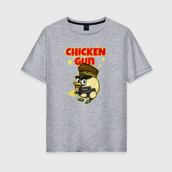 Женская футболка оверсайз Chicken Gun - игра