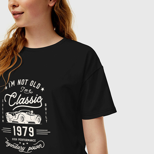 Женская футболка оверсайз Я классический 1979 / Черный – фото 3