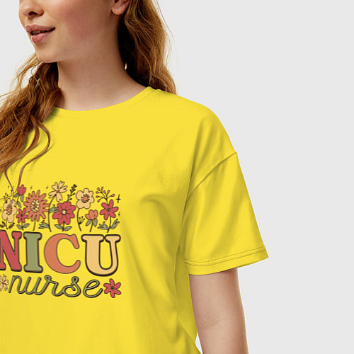 Женская футболка оверсайз Nicu nurse / Желтый – фото 3