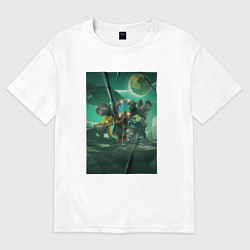 Футболка оверсайз женская Deep Rock Galactic на поверхности, цвет: белый