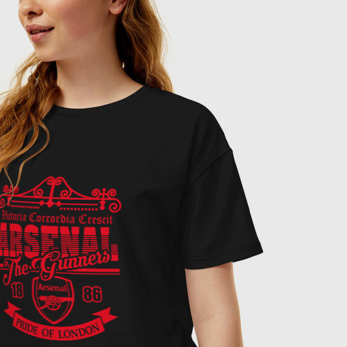 Женская футболка оверсайз Arsenal 1886 / Черный – фото 3