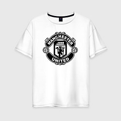 Футболка оверсайз женская Manchester United black, цвет: белый