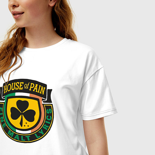 Женская футболка оверсайз House of pain / Белый – фото 3