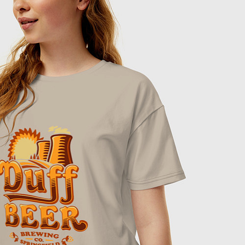 Женская футболка оверсайз Duff beer brewing / Миндальный – фото 3
