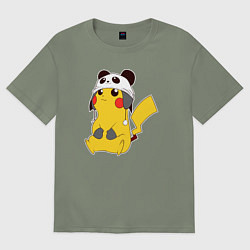 Футболка оверсайз женская Pika panda, цвет: авокадо