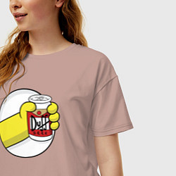 Футболка оверсайз женская Beer Duff, цвет: пыльно-розовый — фото 2