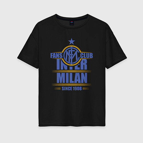 Женская футболка оверсайз Inter Milan fans club / Черный – фото 1