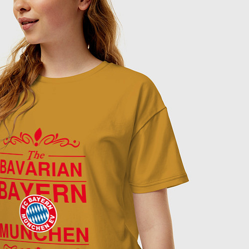 Женская футболка оверсайз Bavarian Bayern / Горчичный – фото 3