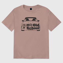 Футболка оверсайз женская BMW old school, цвет: пыльно-розовый