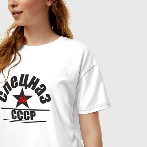Женская футболка оверсайз Спецназ СССР / Белый – фото 3