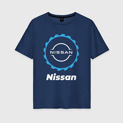 Футболка оверсайз женская Nissan в стиле Top Gear, цвет: тёмно-синий