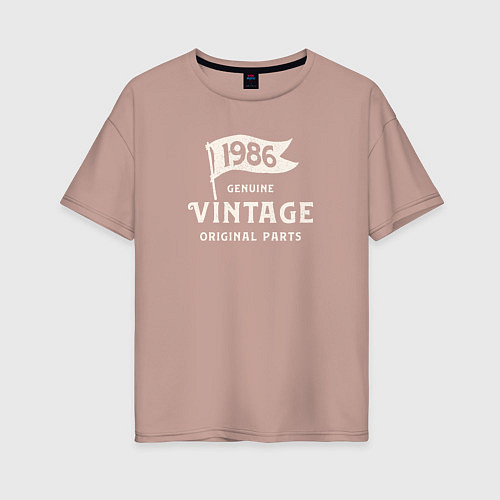 Женская футболка оверсайз 1986 подлинный винтаж - оригинальные детали / Пыльно-розовый – фото 1