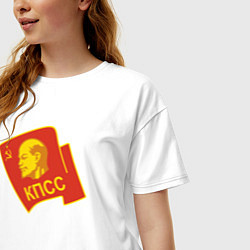 Футболка оверсайз женская Ленин КПСС, цвет: белый — фото 2