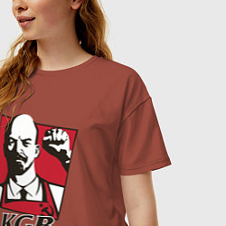 Футболка оверсайз женская KGB Lenin, цвет: кирпичный — фото 2
