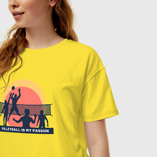 Женская футболка оверсайз Волейбол моя страсть / Желтый – фото 3