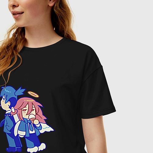 Женская футболка оверсайз Angel x aki / Черный – фото 3