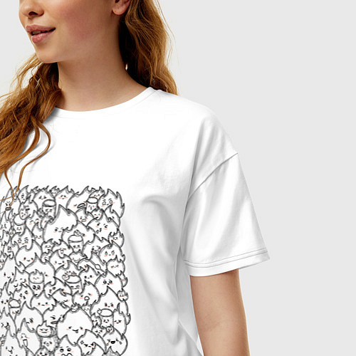 Женская футболка оверсайз Раскраска Жаренные зефирки / Белый – фото 3