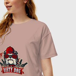 Футболка оверсайз женская Грязный пёс, цвет: пыльно-розовый — фото 2