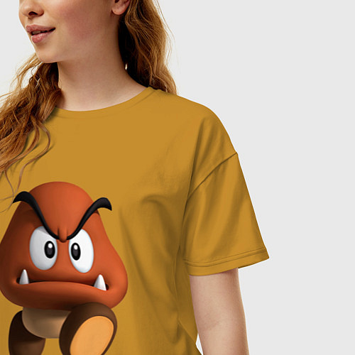 Женская футболка оверсайз Гумба / Горчичный – фото 3