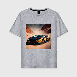 Футболка оверсайз женская Lamborghini Aventador, цвет: меланж