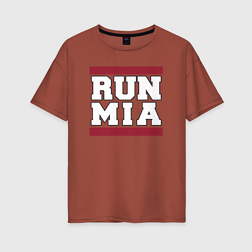 Женская футболка оверсайз Run Miami Heat / Кирпичный – фото 1