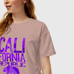 Футболка оверсайз женская Штат Калифорния, цвет: пыльно-розовый — фото 2